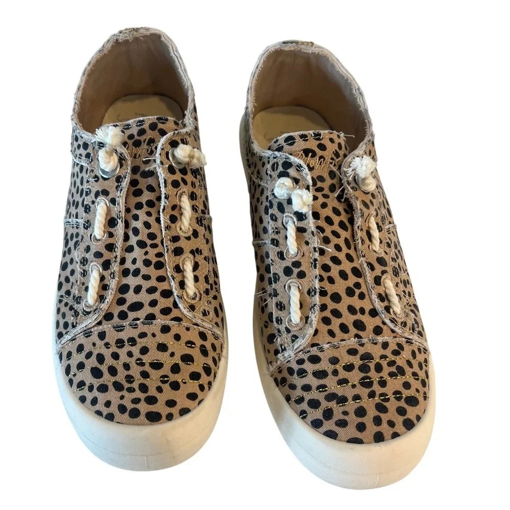 Blowfish Malibu Sneakers Women 8.5M Beachside Low Top Pixie‎ Cheetah Fabric - Picture 7 of 11